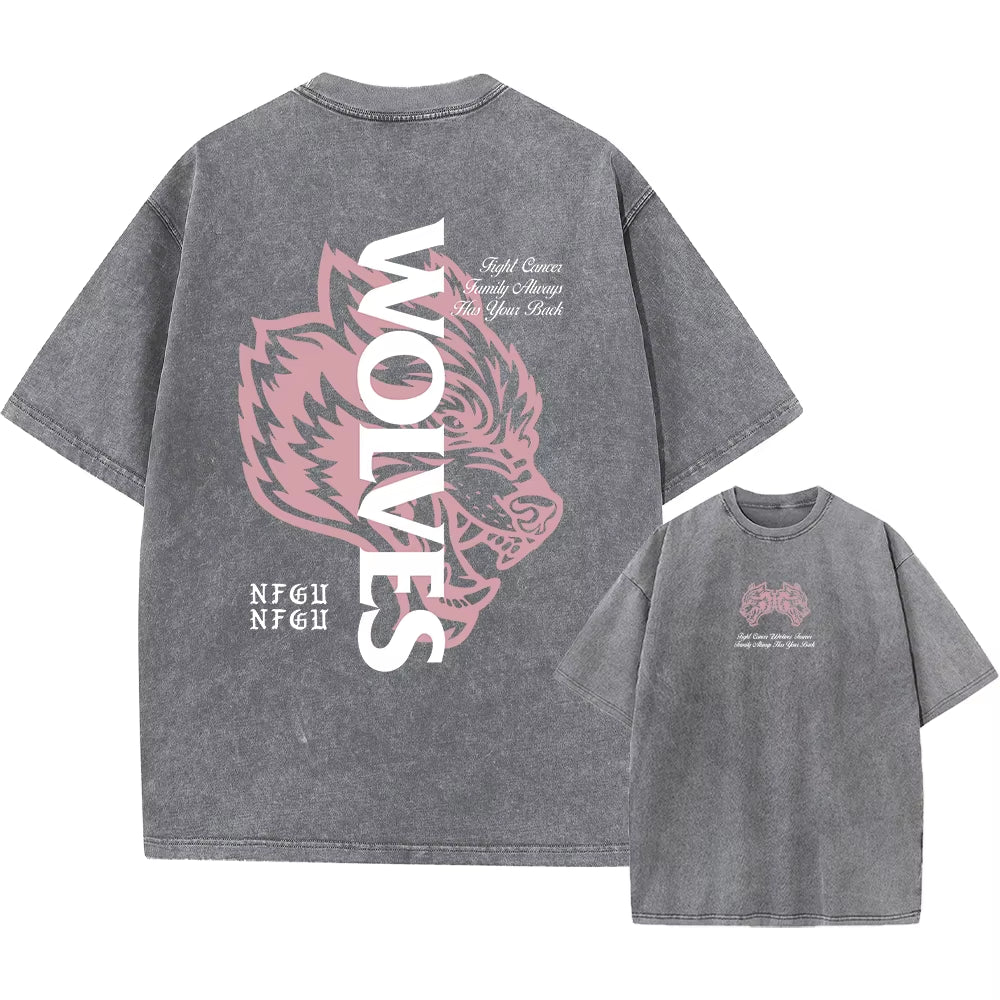 Men's Vintage Printed Acid Wash T-Shirt - Casual Cotton Short Sleeve Hip Hop Retro Punk Style