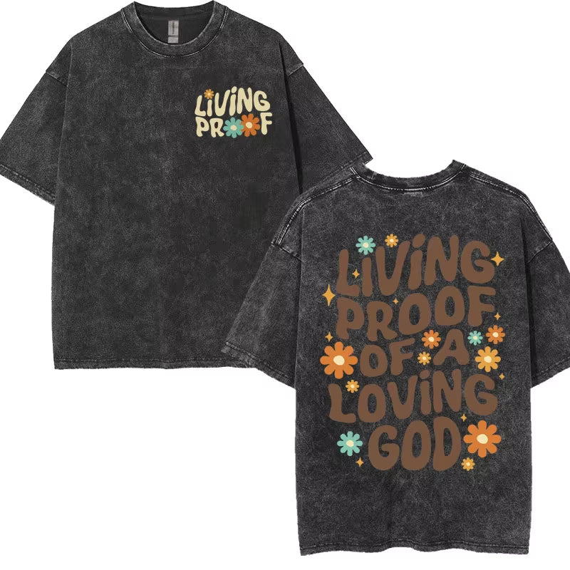 Washed Vintage Aesthetic Christian T-Shirt Men'S Jesus Died for Me Now I Live for Him Tee Shirt Unisex Fashion Oversized T Shirt