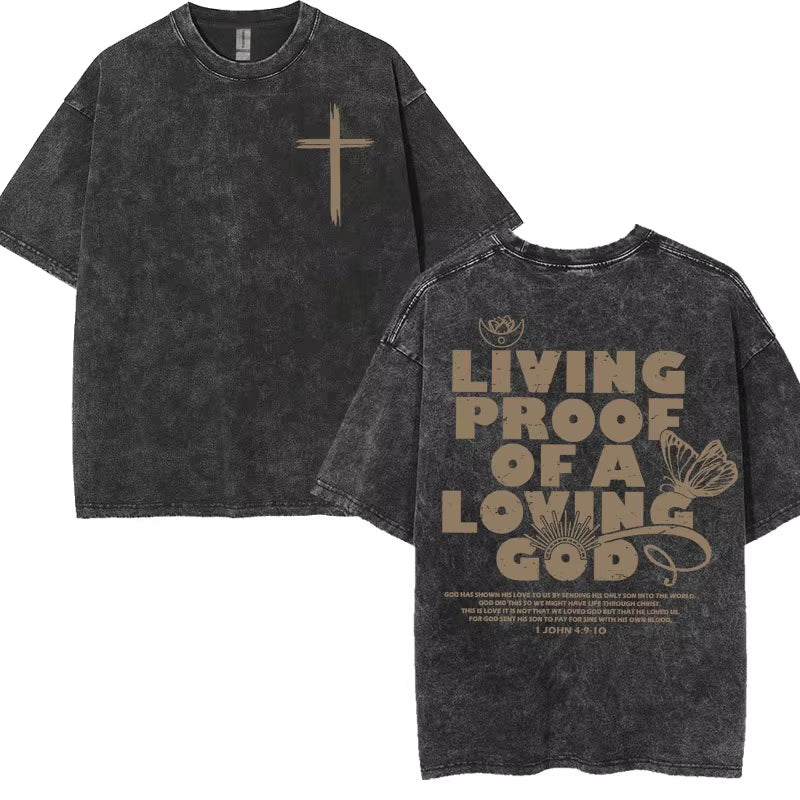 Washed Vintage Aesthetic Christian T-Shirt Men'S Jesus Died for Me Now I Live for Him Tee Shirt Unisex Fashion Oversized T Shirt