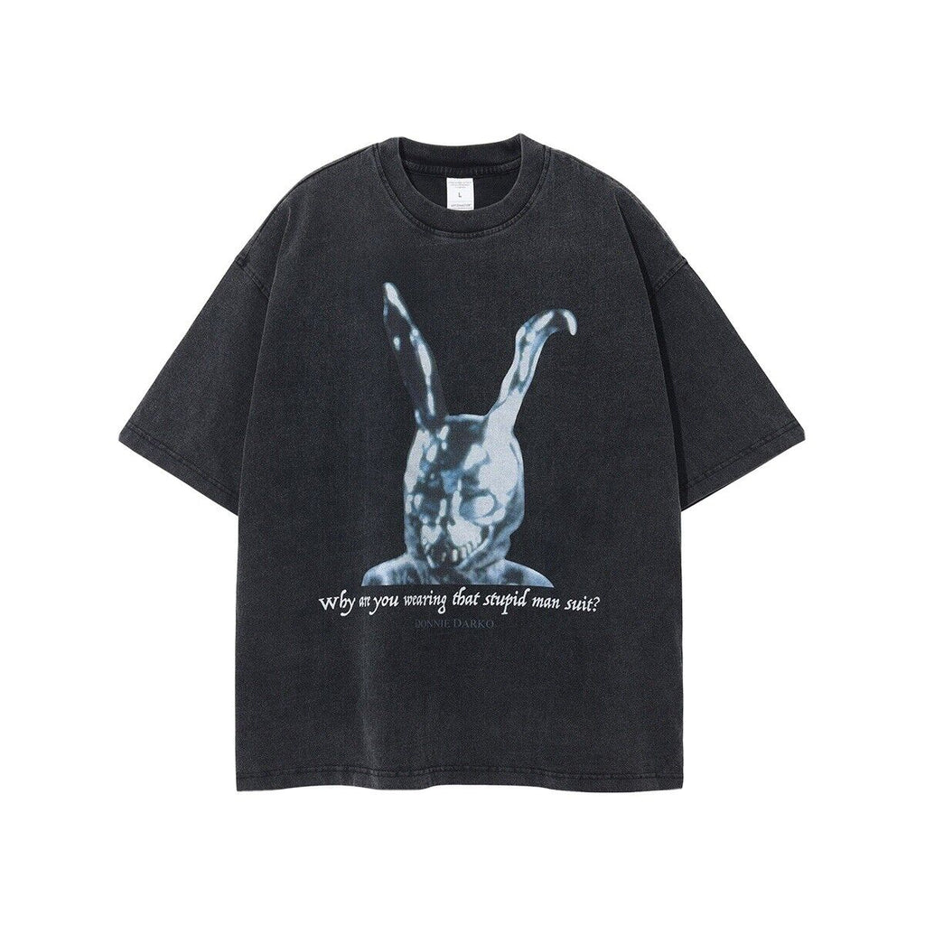 Unisex Washed T-Shirt Oversized Streetwear Donnie Darko Movie