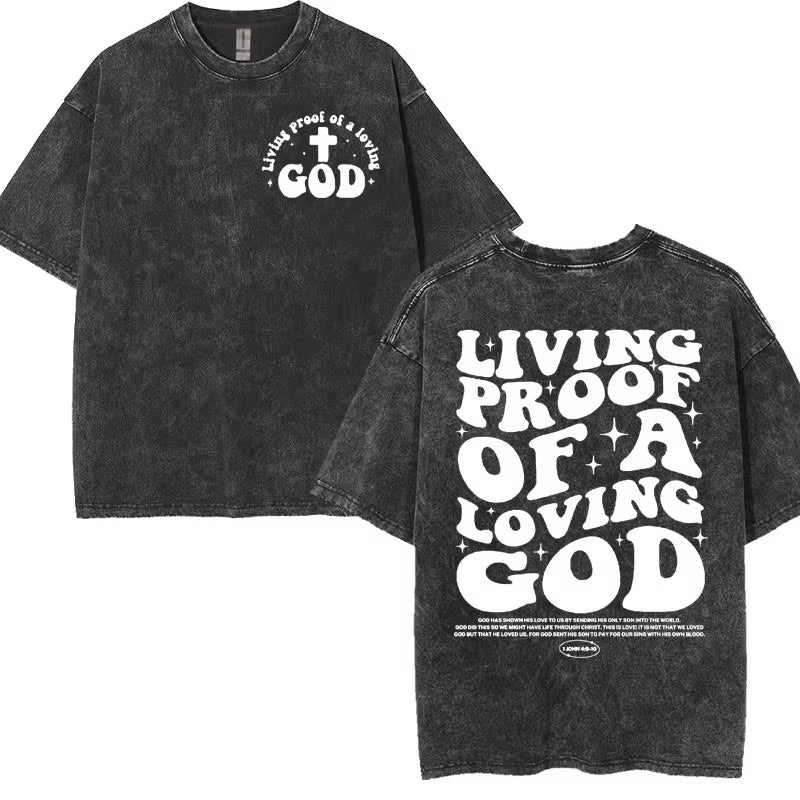 Washed Vintage Aesthetic Christian T-Shirt Men'S Jesus Died for Me Now I Live for Him Tee Shirt Unisex Fashion Oversized T Shirt