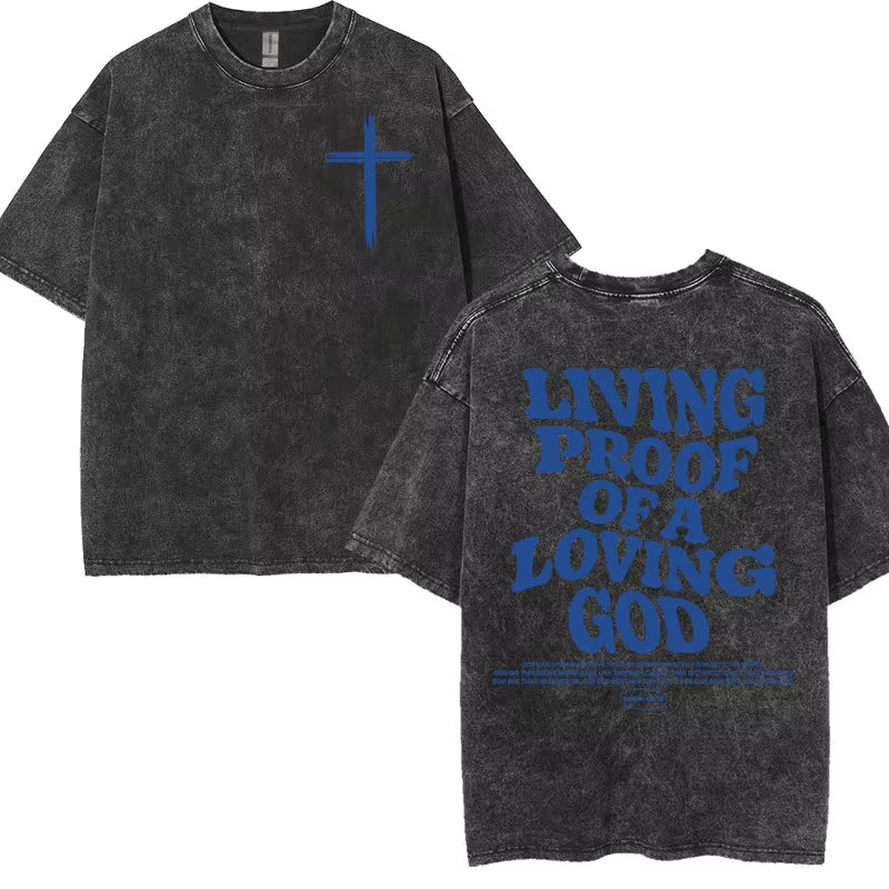 Washed Vintage Aesthetic Christian T-Shirt Men'S Jesus Died for Me Now I Live for Him Tee Shirt Unisex Fashion Oversized T Shirt