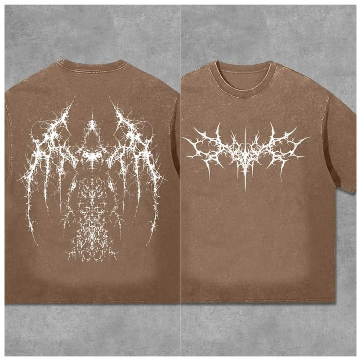 Vintage Gothic Print Graphic Acid Washed T-Shirt Unisex Casual and Comfortable Selected Quality Graphic T Shirts